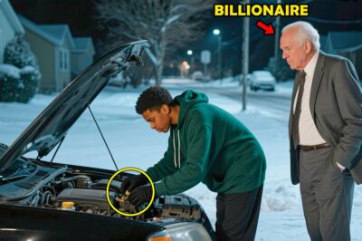 Poor Young Man Helps an Old Man Fix His Car on a Freezing Night, Unaware He’s a Billionaire
