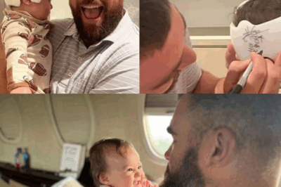 NFL LEGEND DEFEATED: JASON KELCE ‘TAKEN DOWN’ BY 7-MONTH-OLD DAUGHTER WITH ONE SINGLE BEARD TUG!