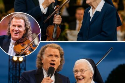 “You’ve given the world more love than most of us could dream of—tonight, let us give some back to you.” With those words, André Rieu turned his concert into something unforgettable, pausing the grandeur of Maastricht’s stage to honor a 105-year-old fan, Sister Leona. As Ave Maria floated through the summer night, every note felt like a prayer of gratitude for a life quietly devoted to kindness, faith, and music. Rieu stepped down, took her hand with reverence, and the audience rose—not just for the performance, but for the soul it celebrated. The tribute swept across social media like wildfire, with fans declaring it “the most touching moment ever captured at a concert.”