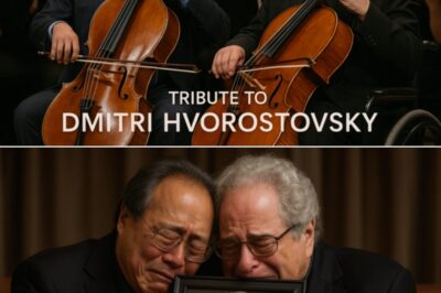The hall was silent before the first note — not out of formality, but grief. At Carnegie Hall, under soft gold lighting and a single portrait of Dmitri Hvorostovsky draped in black, two of the world’s greatest living musicians, Yo-Yo Ma and Itzhak Perlman, stepped onto the stage without a word. The cello wept. The violin followed, trembling. They performed “Vocalise” by Rachmaninoff — no lyrics, just aching melody, like a ghost humming its goodbye. Perlman’s hands shook. Yo-Yo Ma kept his eyes closed the entire time. Behind them, a screen showed Dmitri’s final performance — standing tall, defying death with music. When the final note faded, no one clapped. Not out of disrespect, but because everyone was crying. “This wasn’t a concert,” one attendee whispered. “It was a resurrection.”