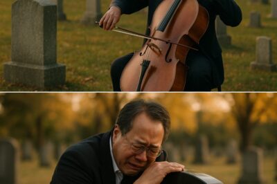 In a deeply moving and private moment, Yo-Yo Ma sat alone at a cemetery, playing “Adagio for Strings” and “Ave Maria” on his cello, offering a tribute to the departed in a way only music can. There were no official fans or audience, just the haunting sound of his cello echoing through the quiet graves, resonating in the serene surroundings. The music, intimate and powerful, carried across the cemetery as a personal tribute, touching the hearts of anyone who happened to be nearby. Unbeknownst to him, a video captured the profound moment from a distance and quickly spread across the world, bringing his heartfelt tribute to millions. The footage of Yo-Yo Ma alone with his music, playing for the departed, became a poignant symbol of the emotional power music holds, transcending boundaries and connecting people in ways words cannot.