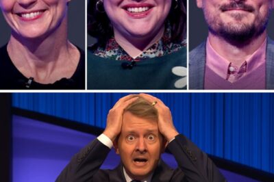 “THE JEOPARDY BREAK!” The audience stood in stunned silence as the final scoreboard number jumped — the incredible number BREAKING THE RECORD that Ken Jennings had held for years, something that Jeopardy! fans believed was “untouchable.” The host was speechless, and the contestant laughed so hard he couldn’t breathe before shouting, “I just beat Ken Jennings? Is this… real?” Social media exploded in seconds: “A new legend has emerged!” The moment was like a television earthquake — not just a victory, but history being rewritten right before the eyes of millions of viewers. And now, the entire Jeopardy! world has only one question: Can Ken Jennings keep his throne?