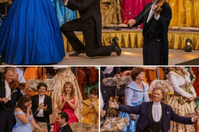 VIDEO: “SHOCKING PROPOSAL LIVE ON STAGE: André Rieu’s Concert ERUPTS into Real-Life FAIRYTALE—Crowd Screams, ‘Say YES!’ as Love and Music COLLIDE Under the Stars”. It was supposed to be another night of waltzes—until it wasn’t. As André Rieu’s orchestra soared into a sweeping crescendo, the spotlight shifted—not to the maestro, but to a man dropping to one knee. Gasps. Tears. A stunned bride-to-be. Then the crowd erupted, chanting, “Say yes!” in a symphony of raw, real emotion. Rieu’s face lit up as he whispered into the mic, “This… is why we play.” Over 4 million views in 24 hours prove it: this wasn’t just a concert. It was a miracle in motion.