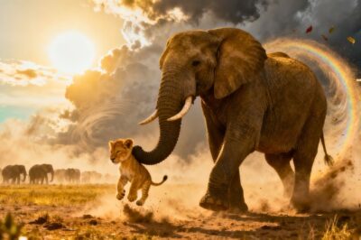 Elephant Adopts Orphaned Lion Cub After Its Mother Died — What Happened Years Later Will Shock You!