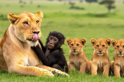 Lioness Adopts and Raises Baby Gorilla Alone — Months Later, Something Unbelievable Happened!