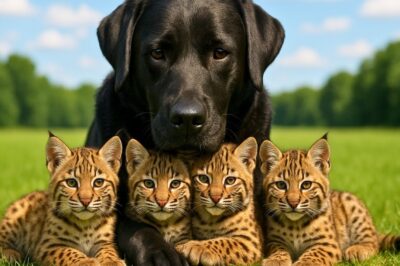 She Lost Her Puppies… Then Found Four Wild Bobcats Who Needed a Mother