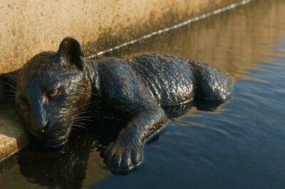 Drowning in BLACK OIL, This Leopard Cub Accepted DEATH. Then a Man Did the Unthinkable.