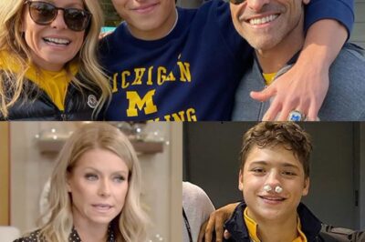 Kelly Ripa cried and fumed as she recalled witnessing the wrestling team captain hitting her son Joaquin with knees and elbows during a visit to his college: ‘At that moment, I truly couldn’t keep my cool any longer.’
