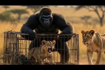 Lion Cub Trapped in Rusty Cage — Gorilla Saves the Day in Unbelievable Way!”