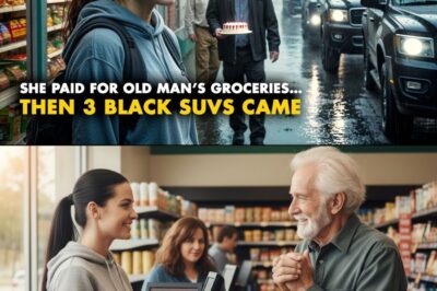 Girl Pays for Old Man’s Groceries — Hours Later, 3 Black SUVs Arrive at Her House