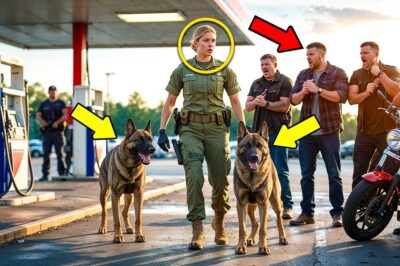 Bikers Mock A Female K9 Handler At Gas Station, Until Her Military Dogs Show No Mercy