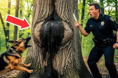 Dog Barked at a Huge Lump on an Old Tree — Police Officer Cut It Open and Froze in Shock!