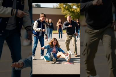 He mocked her disability and kicked her prosthetic leg right in the school parking lot, laughing while she cried in the dirt. He didn’t realize the man watching from the shadow of the oak tree wasn’t just a bystander—he was her father, a Marine Sergeant who had just stepped off the plane from an 18-month deployment, and he was about to teach this bully a lesson about strength that no amount of money could buy.