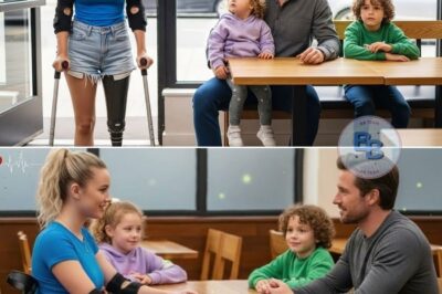 Can I Sit Here?” The One-Legged Girl Asked the Single Dad… His Answer Left Her in Tears