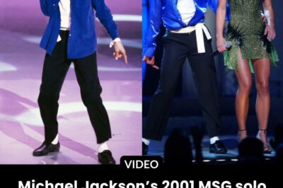 Michael Jackson’s 2001 MSG solo performance erupts as Britney Spears steps from the shadows, creating a 29.8-million-viewer catwalk shockwave.