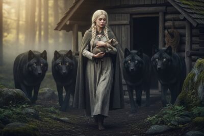 Rejected Omega Fed a Pup Every Day — One Day, Four Black Wolves Pulled Up to Her Cabin